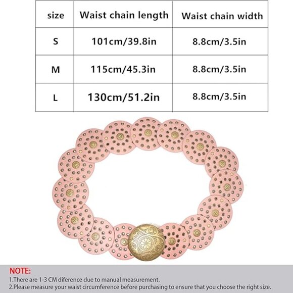 Wide disc pink belt
